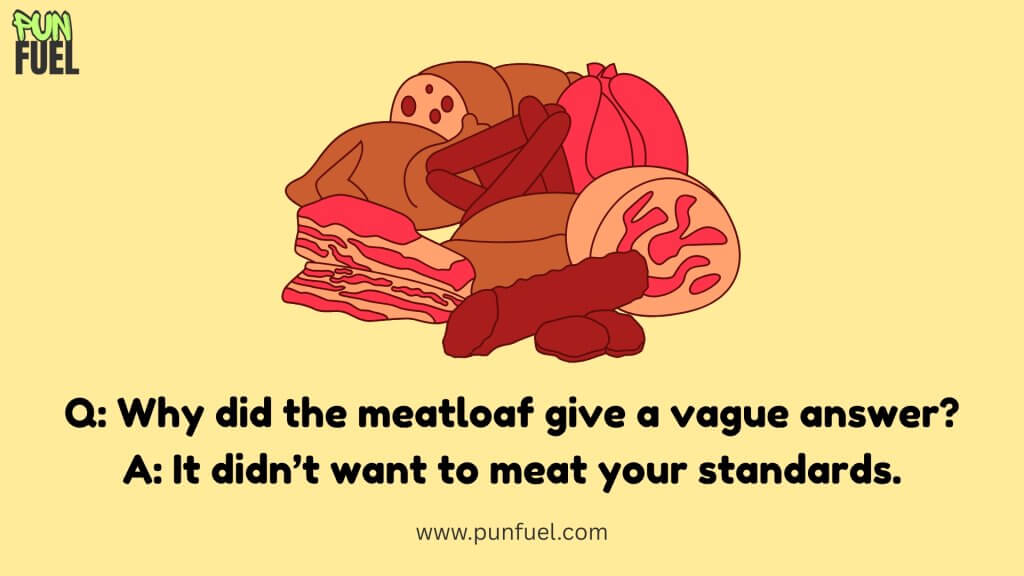 Question-answer meat puns