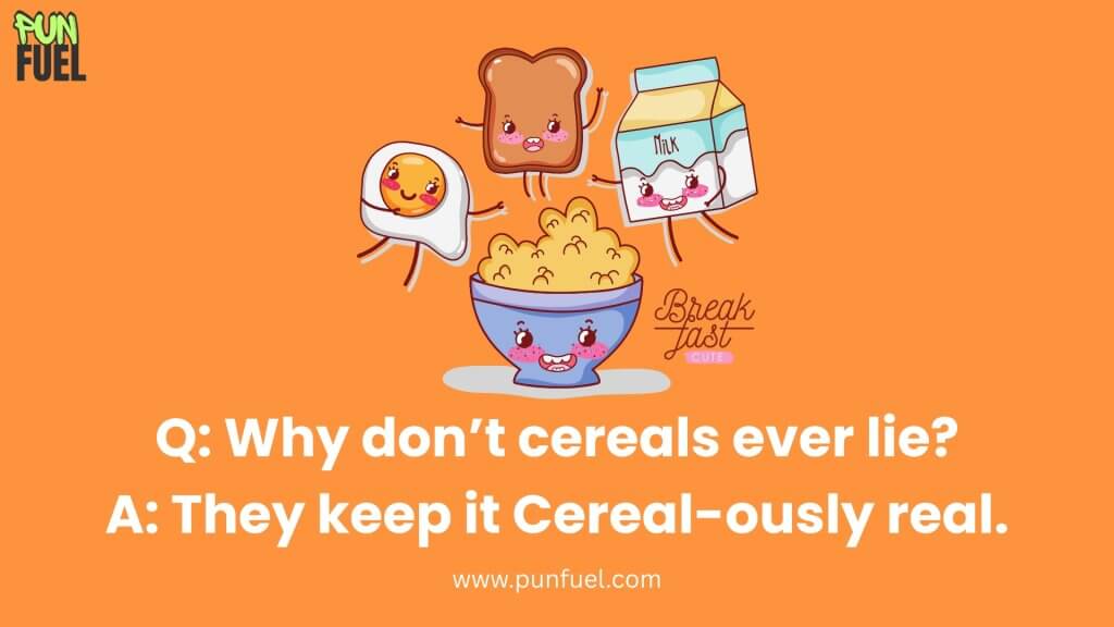 Question-answer cereal puns